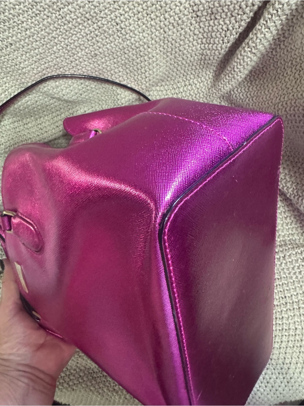 kate spade Metallic Fuchsia Satchel with Detachable Strap - Picture 5 of 11